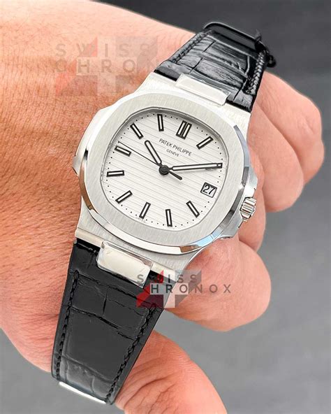 patek philippe leather strap watch|patek philippe nautilus leather strap.